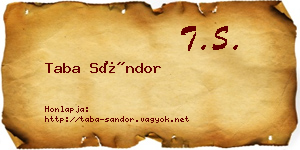 Taba Sándor névjegykártya