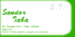 sandor taba business card