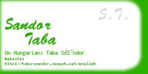 sandor taba business card